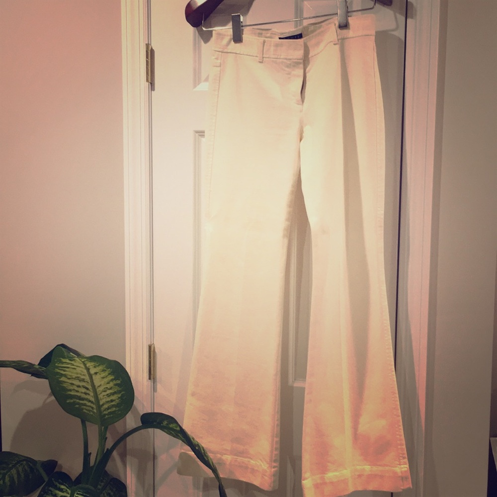 THEORY White Bell Bottom Jeans